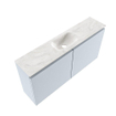 MONDIAZ TURE-DLUX Meuble toilette - 100cm - Clay - EDEN - vasque Ostra - position centrale - sans trou de robinet SW1104762