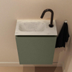 MONDIAZ TURE-DLUX Meuble de toilettes 40 cm Army. Lavabo EDEN Opalo position gauche. Avec 1 trou de robinet. SW1104185