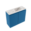 MONDIAZ TURE-DLUX Meuble toilette - 60cm - Jeans - EDEN - vasque Glace - position droite - sans trou de robinet SW1103339