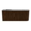 Mondiaz JOYA-DLUX Meuble de salle de bains - 101,6 cm - arrondi droit couleur Walnut - Vasque FAYE position Gauche Sans trou de robinet couleur Sombra SW1424767