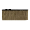 Mondiaz JOYA-DLUX Meuble de toilette 101,6 cm - arrondi droit couleur Dusk - Vasque FAYE position Gauche Sans trou de robinet couleur Lava SW1423253