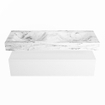 MONDIAZ ALAN - DLUX Ensemble meuble de salle de bains - 130cm - meuble bas - Talc - 1 tiroir - lavabo suspendu - 2 bassins - 0 trous de robinet - Glace SW804943
