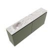MONDIAZ TURE-DLUX Meuble de toilettes 120 cm Army. Lavabo EDEN Glace position gauche. Sans trou de robinet. SW1103160