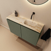MONDIAZ TURE-DLUX Meuble toilette - 80cm - Army - EDEN - vasque Frappe - position droite - sans trou de robinet SW1102656