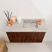 Mondiaz JOYA-DLUX 60cm meuble de toilette - couleur Ruby - Vasque FAYE position Droite 1 trou de robinet couleur Glace. SW1423521