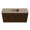 Mondiaz JOYA-DLUX 80cm meuble de salle de bains - couleur Walnut - Vasque FAYE position Milieu 1 trou de robinet couleur Arena. SW1424335