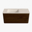 Mondiaz CIRO-DLUX Badkamermeubelset - 110x45x50cm - Solid surface wastafel Meli - 1 wasbak Links - 1 kraangat - 2 lades - Walnut SW1530476