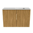 Mondiaz JOYA-DLUX 60cm toiletmeubel - kleur Oak - Wastafel FAYE positie Rechts Zonder kraangat kleur Opalo. SW1422132