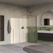 BRAUER Orion Paroi de douche à l'italienne - 90x200cm - verre clair - revêtement en verre - PVD - inox brossé SW1476001