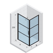 Riho Grid Cabine de douche rectangulaire 90x100cm 1 porte pivotante profilé noir mat et verre clair SW258592