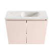 MONDIAZ TURE-DLUX meuble WC 60 cm Rosee. EDEN lavabo Ostra position droite. Avec 1 trou de robinet. SW1105014