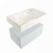 Mondiaz ALAN-DLUX Ensemble de meuble - 70cm - meuble Clay mat - 1 tiroir - Lavabo Cloud Frappe suspendu - vasque Centre - 0 trous de robinet SW804914