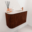 Mondiaz JOYA-DLUX 61.6cm toiletmeubel - ronding links kleur Ruby - Wastafel FAYE positie Rechts 1 kraangat kleur Meli. SW1425367
