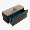 Mondiaz CIRO-DLUX Meuble de salle de bains - 120x45x50cm - Plan vasque solid surface Arena - 1 vasque à gauche - 1 trou de robinet - 2 tiroirs - Shadow SW1532336