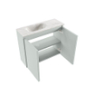 MONDIAZ TURE-DLUX Meuble toilette - 60cm - Greey - EDEN - vasque Ostra - position gauche - 1 trou de robinet SW1104840