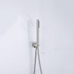 Fortifura Calvi Robinet de baignoire thermostatique avec douchette stick, support et flexible lisse Inox brossé PVD SW811957