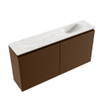 MONDIAZ TURE-DLUX Meuble toilette - 100cm - Rust - EDEN - vasque Ostra - position droite - 1 trou de robinet SW1105078