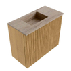 Mondiaz JOYA-DLUX 50cm toiletmeubel - kleur Oak - Wastafel FAYE positie Links 1 kraangat kleur Saba. SW1424140