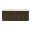 Mondiaz JOYA-DLUX 101.6cm meuble de salle de bains WC - arrondi droit couleur Shadow - Vasque FAYE position Gauche Sans trou de robinet couleur Nata SW1425001