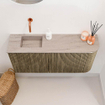 Mondiaz JOYA-DLUX 91.6cm toiletmeubel - ronding rechts kleur Dusk - Wastafel FAYE positie Links Zonder kraangat kleur Saba. SW1426089