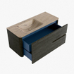 Mondiaz CIRO-DLUX Ensemble de meubles de salle de bains - 110x45x50cm - Plan vasque solid surface Arena - 1 lavabo à gauche - sans trous de robinet - 2 tiroirs - Shadow SW1532324