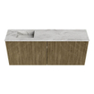 Mondiaz JOYA-DLUX 100cm meuble de salle de bains - couleur Dusk - Vasque FAYE position Gauche 1 trou de robinet couleur Glace. SW1423160