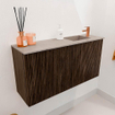 Mondiaz JOYA-DLUX Meuble de salle de bains 80cm - couleur Walnut - Vasque FAYE position Droite 1 trou de robinet couleur Saba. SW1424644
