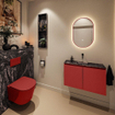 MONDIAZ TURE-DLUX Meuble toilette - 80cm - Fire - EDEN - vasque Lava - position centrale - sans trou de robinet SW1103764