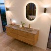 Mondiaz CIRO-DLUX Ensemble de meubles de salle de bains - 160x45x50cm - lavabo solid surface Oza - 1 vasque à droite - 1 trou de robinet - 4 tiroirs - Chêne SW1531140