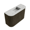 Mondiaz JOYA-DLUX Meuble de salle de bains 63,2cm - arrondi gauche et droite couleur Shadow - Vasque FAYE position Milieu Sans trou de robinet couleur Opalo SW1422969