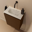 MONDIAZ TURE-DLUX Meuble toilette - 40cm - Rust - EDEN - vasque Opalo - position centrale - sans trou de robinet SW1104520