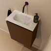 MONDIAZ TURE-DLUX meuble WC 40 cm Rust. Lavabo EDEN Opalo position milieu. Sans trou de robinet. SW1104520