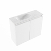 MONDIAZ TURE-DLUX 60cm toiletmeubel Talc. EDEN wastafel Opalo positie links. Zonder kraangat. SW1104144