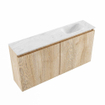 MONDIAZ TURE-DLUX Meuble toilette - 100cm - Washed Oak - EDEN - vasque Opalo - position droite - sans trou de robinet SW1104642