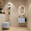 MONDIAZ TURE-DLUX Meuble toilette - 60cm - Clay - EDEN - vasque Ostra - position droite - 1 trou de robinet SW1104796
