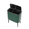 Brabantia Bo Touch Bin Poubelle - 11+23 litres - 2 seau intérieur en plastiques - pine green SW1117514