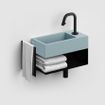Clou Flush 3 fontein 36x18cm met kraangat rechts mat blauw keramiek SW795720