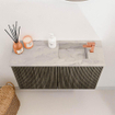 Mondiaz JOYA-DLUX Meuble de toilette 70cm - couleur Shadow - Vasque FAYE position Droite 1 trou de robinet couleur Glace SW1422755