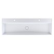 Arcqua Edge Lavabo à poser - 120x47x12cm - 2 trous de robinet - marbre de synthèse - blanc mat SW1581388