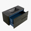 Mondiaz CIRO-DLUX Ensemble de meubles de salle de bains - 100x45x50cm - Lavabo en Solid Surface Lava - 1 vasque au milieu - 1 trou de robinet - 2 tiroirs - Shadow SW1532262