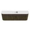 Mondiaz JOYA Meuble de toilette 123,2cm - arrondis gauche et droite couleur Shadow - Vasque FAYE position Milieu Sans trou de robinet couleur Talc SW1421460