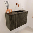 Mondiaz JOYA-DLUX Meuble de salle de bains 60cm - couleur Shadow - Vasque FAYE position Droite Sans trou de robinet couleur Lava SW1422822