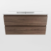 Mondiaz AIVY Ensemble de meuble - 100x45x50cm - 1 lavabo en céramique - 1 vasque Urban Solid surface - Centre - 2 tiroirs - sans miroir - Melamine Mocha SW892127
