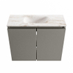 MONDIAZ TURE-DLUX Meuble toilette - 60cm - Smoke - EDEN - vasque Frappe - position centrale - 1 trou de robinet SW1103028