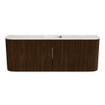 Mondiaz JOYA-DLUX 113.2cm toiletmeubel - ronding links en rechts kleur Walnut - Wastafel FAYE positie Midden Zonder kraangat kleur Ostra. SW1426210