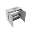 MONDIAZ TURE-DLUX 60cm toiletmeubel Plata. EDEN wastafel Glace positie rechts. Met 1 kraangat. SW1103431