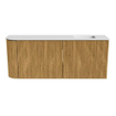 Mondiaz JOYA 101.6cm toiletmeubel - ronding links kleur Oak - Wastafel FAYE positie Rechts Zonder kraangat kleur Talc. SW1421143