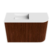 Mondiaz JOYA 61.6cm toiletmeubel - ronding rechts kleur Ruby - Wastafel FAYE positie Links Zonder kraangat kleur Talc. SW1421780