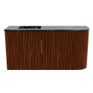 Mondiaz JOYA-DLUX Meuble de toilette 81,6cm - arrondi droit couleur Ruby - Vasque FAYE position Gauche 1 trou de robinet couleur Lava SW1423665
