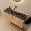 MONDIAZ TURE-DLUX Meuble de toilettes 80 cm Washed Oak. Lavabo EDEN Lava position milieu. Sans trou de robinet. SW1104115